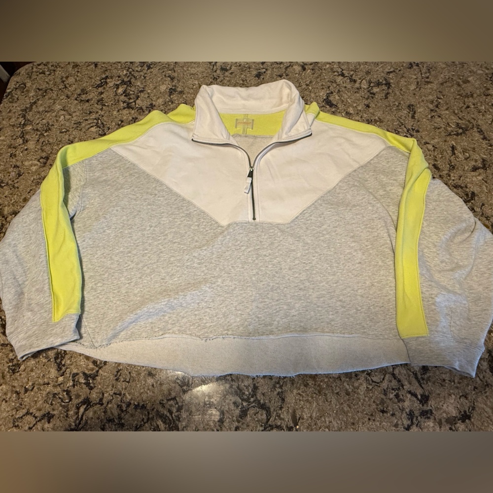 FP Movement by Free People Gray and Yellow Sweatshirt